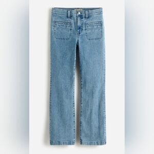 Madewell Mid-rise Kick Out Crop Denim Blue Jean Size 33 Front Patch Pockets